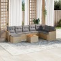 Gartensofa-Set, 9-teilig, mit Kissen, aus synthetischem Rattan in Beige. von , Gartensets - Ref: Foro24-3258657, Preis: 544,6...