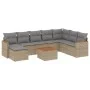 Set de sofás de jardín 9 pzas con cojines ratán sintético beige by , Garden sets - Ref: Foro24-3258657, Price: 535,15 €, Disc...