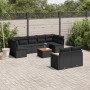 Gartensofa-Set, 10-teilig, mit schwarzen Kissen und synthetischem Rattan. von , Gartensets - Ref: Foro24-3258695, Preis: 661,...