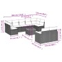 Gartensofa-Set, 10-teilig, mit schwarzen Kissen und synthetischem Rattan. von , Gartensets - Ref: Foro24-3258695, Preis: 661,...