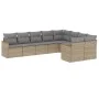 Set de sofás de jardín 9 pzas con cojines ratán sintético beige by , Garden sets - Ref: Foro24-3258706, Price: 589,28 €, Disc...