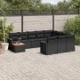 Set de sofás de jardín 11 pzas y cojines ratán sintético negro by , Garden sets - Ref: Foro24-3258765, Price: 663,33 €, Disco...