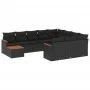 Set de sofás de jardín 11 pzas y cojines ratán sintético negro by , Garden sets - Ref: Foro24-3258765, Price: 663,33 €, Disco...