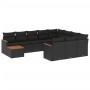 Set de sofás de jardín 11 pzas y cojines ratán sintético negro by , Garden sets - Ref: Foro24-3258765, Price: 675,58 €, Disco...
