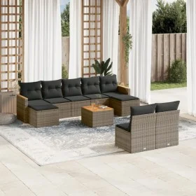Gartensofa-Set, 10-teilig, mit grauen Polstern aus synthetischem Rattan von , Gartensets - Ref: Foro24-3258784, Preis: 543,28...