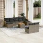 Set de sofás de jardín 10 pzas con cojines ratán sintético gris by , Garden sets - Ref: Foro24-3258784, Price: 543,28 €, Disc...