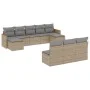 Gartensofa-Set mit 10-teiligen beigen Kissen aus synthetischem Rattan. von , Gartensets - Ref: Foro24-3258790, Preis: 573,52 ...