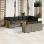 Gartensofa-Set, 14-teilig, mit grauen Polstern aus synthetischem Rattan von , Gartensets - Ref: Foro24-3258868, Preis: 846,71...