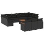 Set sofás de jardín 14 pzas con cojines ratán sintético negro by , Garden sets - Ref: Foro24-3258863, Price: 872,76 €, Discou...