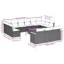Set sofás de jardín 14 pzas con cojines ratán sintético negro by , Garden sets - Ref: Foro24-3258863, Price: 859,10 €, Discou...