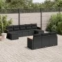 Gartensofa-Set, 10-teilig, mit schwarzen Kissen und synthetischem Rattan. von , Gartensets - Ref: Foro24-3258814, Preis: 643,...