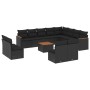Gartensofa-Set und Kissen, 13-teilig, aus schwarzem Kunststoff-Rattan. von , Gartensets - Ref: Foro24-3258877, Preis: 802,91 ...