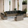 Set de sofás de jardín 12 pzas con cojines ratán sintético gris by , Garden sets - Ref: Foro24-3258875, Price: 745,95 €, Disc...