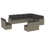 Set de sofás de jardín 12 pzas con cojines ratán sintético gris by , Garden sets - Ref: Foro24-3258875, Price: 748,74 €, Disc...