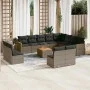 Set of garden sofas with 13 pieces of gray synthetic rattan cushions by , Garden sets - Ref: Foro24-3258882, Price: 784,29 €,...