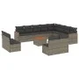 Set of garden sofas with 13 pieces of gray synthetic rattan cushions by , Garden sets - Ref: Foro24-3258882, Price: 784,29 €,...
