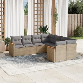 Gartensofagarnitur mit beigen Kissen, 8-teilig, aus PE-Rattan. von , Gartensets - Ref: Foro24-3258958, Preis: 544,98 €, Rabat...
