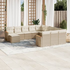 Set de sofás de jardín 12 pzas y cojines ratán sintético marrón by , Garden sets - Ref: Foro24-3258985, Price: 844,07 €, Disc...