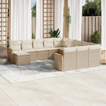 Set de sofás de jardín 12 pzas y cojines ratán sintético marrón by , Garden sets - Ref: Foro24-3258985, Price: 858,95 €, Disc...