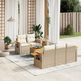 Juego de sofás jardín con cojines 6 pzas ratán sintético beige by , Garden sets - Ref: Foro24-3259027, Price: 481,08 €, Disco...