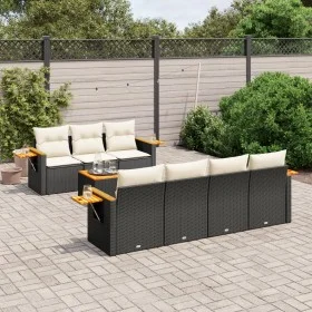 Set de sofás de jardín 8 piezas y cojines ratán sintético negro by , Garden sets - Ref: Foro24-3259046, Price: 501,56 €, Disc...