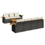 8-teiliges Gartensofa-Set und Kissen aus schwarzem Kunststoff-Rattan. von , Gartensets - Ref: Foro24-3259046, Preis: 509,14 €...