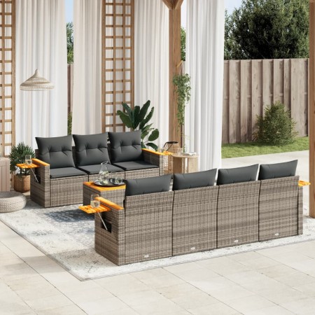 Set de sofás de jardín 8 pzas y cojines ratán sintético gris by , Garden sets - Ref: Foro24-3259050, Price: 521,63 €, Discoun...