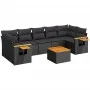 8-teiliges Gartensofa-Set und Kissen aus schwarzem Kunststoff-Rattan. von , Gartensets - Ref: Foro24-3259052, Preis: 533,91 €...
