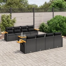Set de sofás de jardín 8 piezas y cojines ratán sintético negro by , Garden sets - Ref: Foro24-3259059, Price: 620,83 €, Disc...