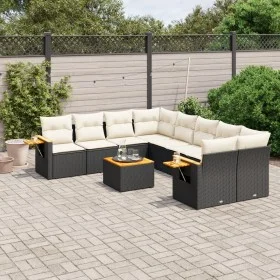 Set de sofás de jardín 8 piezas y cojines ratán sintético negro by , Garden sets - Ref: Foro24-3259067, Price: 540,60 €, Disc...