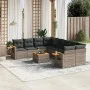 Gartenmöbel-Set 9-teilig mit grauen Polstern aus synthetischem Rattan von , Gartensets - Ref: Foro24-3259071, Preis: 556,10 €...