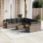 Gartenmöbel-Set 9-teilig mit grauen Polstern aus synthetischem Rattan von , Gartensets - Ref: Foro24-3259071, Preis: 565,24 €...