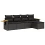 Set de muebles de jardín 5 pzas y cojines ratán sintético negro de , Conjuntos de jardín - Ref: Foro24-3259157, Precio: 361,8...