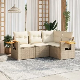 Juego de sofás jardín con cojines 4 pzas ratán sintético beige by , Garden sets - Ref: Foro24-3259174, Price: 333,68 €, Disco...
