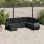 Set de comedor de jardín 7 pzas y cojines ratán sintético negro by , Modular outdoor sofas - Ref: Foro24-3221694, Price: 477,...