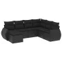 Set de comedor de jardín 7 pzas y cojines ratán sintético negro by , Modular outdoor sofas - Ref: Foro24-3221694, Price: 477,...