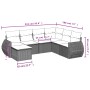Set de comedor de jardín 7 pzas y cojines ratán sintético negro by , Modular outdoor sofas - Ref: Foro24-3221694, Price: 449,...