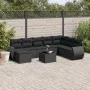 Set de sofás de jardín 8 piezas y cojines ratán sintético negro by , Modular outdoor sofas - Ref: Foro24-3221764, Price: 588,...