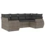 Gartenmöbel-Set, 6-teilig, mit grauen Polstern aus synthetischem Rattan. von , Modulare Sofas für den Außenbereich - Ref: For...