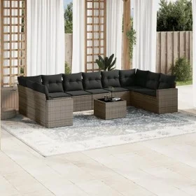 Set de sofás de jardín 11 pzas y cojines ratán sintético gris by , Modular outdoor sofas - Ref: Foro24-3251817, Price: 666,09...