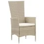Set comedor de jardín 9 piezas y cojines ratán sintético beige de vidaXL, Conjuntos de jardín - Ref: Foro24-46042, Precio: 79...