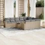 Set de sofás de jardín 11pzas con cojines ratán sintético beige by , Modular outdoor sofas - Ref: Foro24-3251836, Price: 697,...