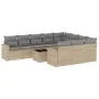 Set de sofás de jardín 11pzas con cojines ratán sintético beige by , Modular outdoor sofas - Ref: Foro24-3251836, Price: 697,...