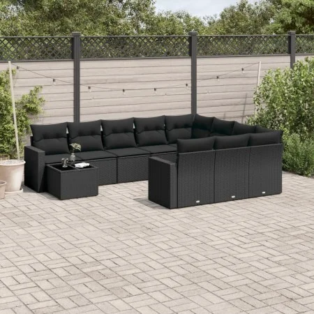 Gartensofagarnitur 11-teilig mit schwarzen Kissen aus synthetischem Rattan von , Modulare Sofas für den Außenbereich - Ref: F...