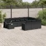 Gartensofagarnitur 11-teilig mit schwarzen Kissen aus synthetischem Rattan von , Modulare Sofas für den Außenbereich - Ref: F...