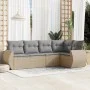 Juego de sofás jardín con cojines 5 pzas ratán sintético beige de , Conjuntos de jardín - Ref: Foro24-3253666, Precio: 369,36...