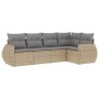 Gartensofa-Set mit 5-teiligen Kissen aus synthetischem Rattan in Beige. von , Gartensets - Ref: Foro24-3253666, Preis: 367,77...