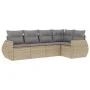 Juego de sofás jardín con cojines 5 pzas ratán sintético beige de , Conjuntos de jardín - Ref: Foro24-3253666, Precio: 369,36...