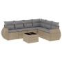 Gartensofagarnitur 7-teilig mit Kissen aus synthetischem Rattan in Beige. von , Gartensets - Ref: Foro24-3253756, Preis: 482,...