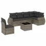 Set de sofás de jardín 7 piezas con cojines ratán PE gris by , Garden sets - Ref: Foro24-3253777, Price: 447,29 €, Discount: %